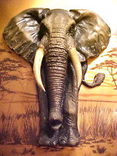 Vintage Elephant 3D Copperama Wood Copper Hanging Wall Plaque Made South Africa picture