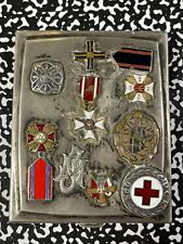 Vintage Poland WWII Soldier's Cigarette Case With Pins Lot#B1441 85x104mm picture
