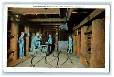 c1920s Underground Mine Scene, Iron Mountain Michigan MI Unposted Postcard picture