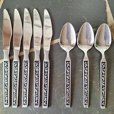 Set of 8 Riviera Monterey Stainless Flatware 5 Knives 3 Oval Soup Spoons picture