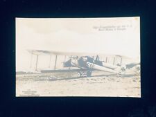 1917 USED PHOTO POST CARD AGO BIPLANE W/150 T.S. BENZ MOTOR, 2 HULLS picture