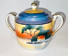 Vintage 1930s Japanese Takito TT Lusterware Hand Painted Sugar Bowl picture