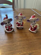 Vintage 1980s Set Of 3 Holiday Christmas Mice picture