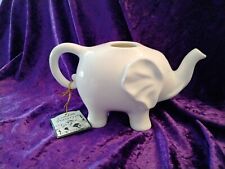 White Elephant London Pottery Tea Pot Planter Vase Ceramic Glazed picture