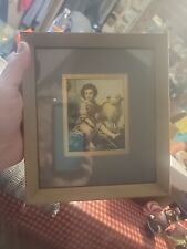 Antique Victorian Print The Divine Shepherd By Murillo Shepherd Boy Gold Frame  picture