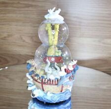 NOAH'S ARK Double SNOW GLOBE Glitter SAN FRANCISCO MUSIC BOX COMPANY Side by Sid picture