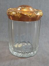 Vintage Pressed Glass Humidor with Metal Lid with Copper Finish picture