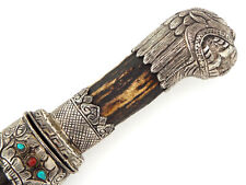 Fine Quality 19C. Chinese or Mongolian Jeweled and Silver Mounted Dagger Knife picture
