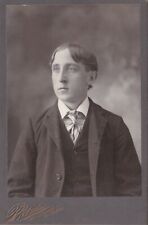 Vtg Victorian Cabinet Card Dapper Young Man in Suit & Tie Milwaukee Wisconsin picture