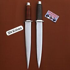 Set of 2pcs-Arkansas Toothpick Dagger Handmade D2 Dagger Hunting  knife W/Sheath picture