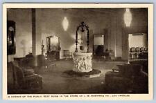 1930-40's J W ROBINSON DEPARTMENT STORE LOS ANGELES CA PUBLIC REST ROOM POSTCARD picture