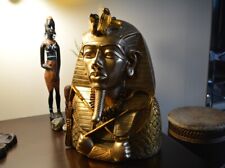 Rare Vintage King Tut Tutankhamun Pharaoh Egyptian Statue Bust picture