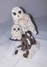 Vintage 1999 Geo Z. Lefton Snow Owl Figurine Family Harry Potter Wizard Birds picture