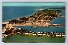 Clearwater Beach FL-Florida, Aerial View, Yacht Basin, Vintage Postcard picture