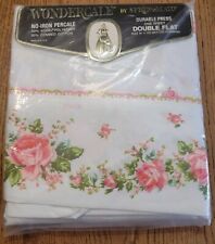 Vtg New Wondercale By Springmaid Double Flat Rosegay Flowers Shabby Chic 81x104 picture