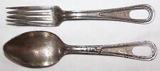 ORIGINAL EARLY WWII PLATED FORK AND SPOON FOR MESSKIT AND FIELD USE picture