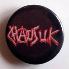Vintage Punk Button CHAOS UK Music Pinback Rare 1