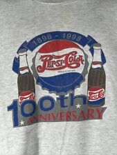 Vintage Pepsi 1898-1998 100th Anniversary T Shirt Gray Men's Pepsi-Cola XL picture