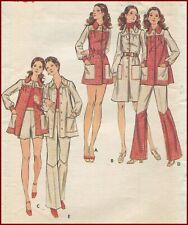 70s Vtg Funky Two Part Flared Pants Smock Top Butterick 6548 Pattern Sz 12 B 34 picture