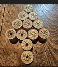 Lot of 12 Large Vintage Wood Thread Spools For Crafts picture
