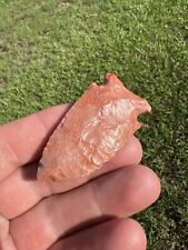 Ancient Authentic Gorgeous Orange Jasper Pinetree Arrowhead From Mississippi picture