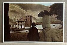 Postcard Peru • Native Man with Llama in the Peruvian Andes • Divided Back picture