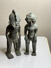 Tikar Bronze African Pygmy Cameroon Couple Male 10 inches And Female 10 Inches picture