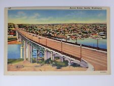 Aurora Bridge. Seattle, Washington.  Vintage Linen Postcard picture