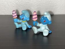Smurfs Baby Smurf Set Popsicle Ice Cream Rare Vintage Display Figurine Variants picture