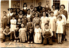 Antique Real Photo RPPC Postcard Shady Grove School Children Teacher 1933 picture