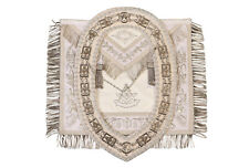 Handcrafted Lambskin White Masonic Past Master Apron & Chain Collar picture