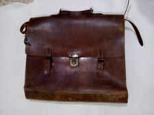 WWI WWII Antique Vintage army heavy duty leather briefcase saddlebag , picture