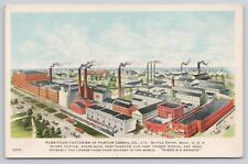 Battle Creek Michigan MI Aerial of Pure Food Factories of Postum Cereal Postcard picture