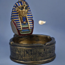 RARE ANCIENT EGYPTIAN ANTIQUES Handmade Colored Ashtray With King Tutankhamun's picture