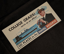 Vintage 1950s Naval Reserve Recruiting Blotter US Navy Submarine Militaria picture