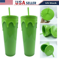 Halloween Slime Green Glow in the Dark Tumbler Cup 24 oz US picture