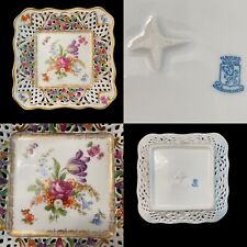 Vintage SCHUMANN Porcelain Reticulated Dish CROWN LION MARK 1932-1944 Germany picture