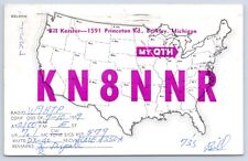 QSL CB Ham Radio Card KN8NNR Berkley Michigan Oakland County MI 1959 Card picture