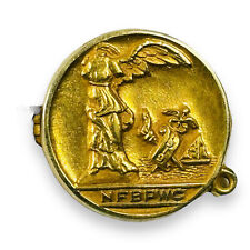 Antique 14K Solid Yellow Gold NFBPWC Professional Women Pin Weyhing Bros Detroit picture
