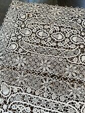 Antique Italian Hand Made Reticella Lace Set Of 8 Place Table Mats  picture