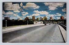 Fort Worth TX-Texas, Skyline From Jacksboro Highway, Vintage c1950 Postcard picture