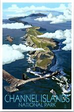Channel Islands National Park California Birds Eye View  Lantern Press postcard picture