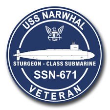US Navy USS Narwhal SSN-671 Silhouette Veteran Decal picture