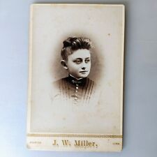 Antique 1890’s Cabinet Card Photo of A Young Lady Iowa J.W. Miller picture