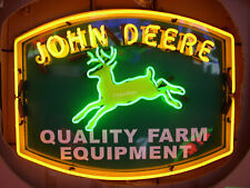 New JOHN DEERE Quality Farm Equipment Tractor Real Glass Neon Sign Beer Light picture