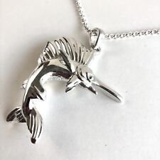Arthur Court Jewelry Necklace Marlin Aluminium 18 to 20in Chain Ocean Beach Fish picture