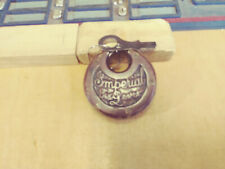 antique/vintage IMPERIAL 6 lever push key pancake padlock  12 picture