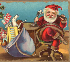 1900s Santa Claus Phone Telephone Jolly Smiling Merry Christmas Xmas Postcard picture