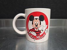 Vintage 1990's Disney Mickey Mouse Club Cup Mug White w/ Classic Logo 90s Retro picture