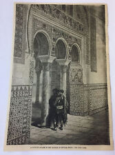 1877 magazine engraving - A MOORISH ARCADE Alcazar Of Seville, Spain picture